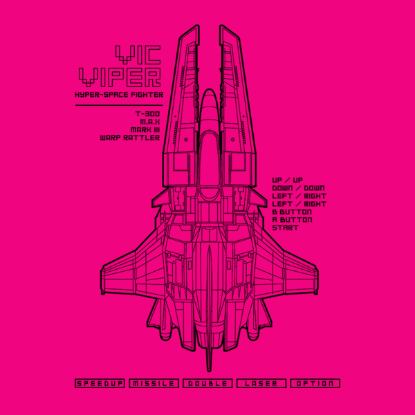 Vic Viper Neon Pink T-Shirt Cheap - Image 2