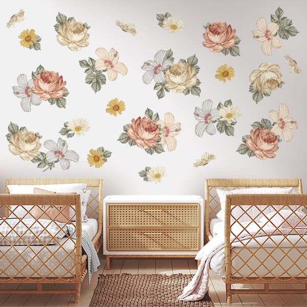 Prairie Floral Wall Decal Set For Discount