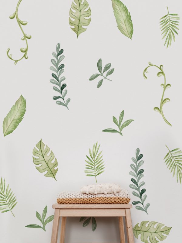 Wild Leaves Wall Decal Set For Sale - Image 2