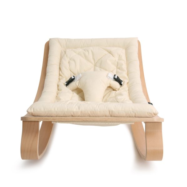 Charlie Crane LEVO Baby Rocker - Beech with Organic Milk Cushion Online - Image 2