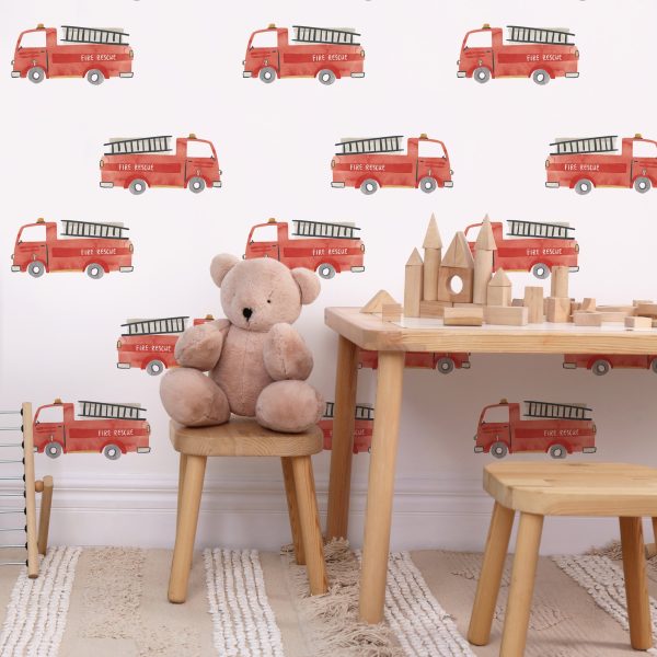 Fire Trucks Toss Wall Decal Set Supply