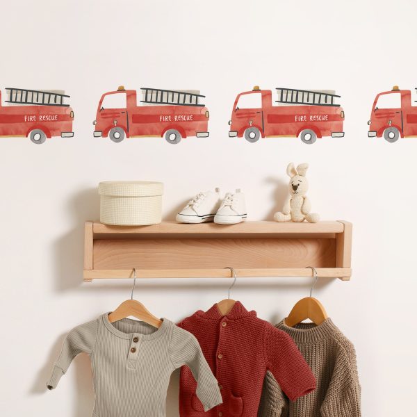 Fire Trucks Toss Wall Decal Set Supply - Image 2