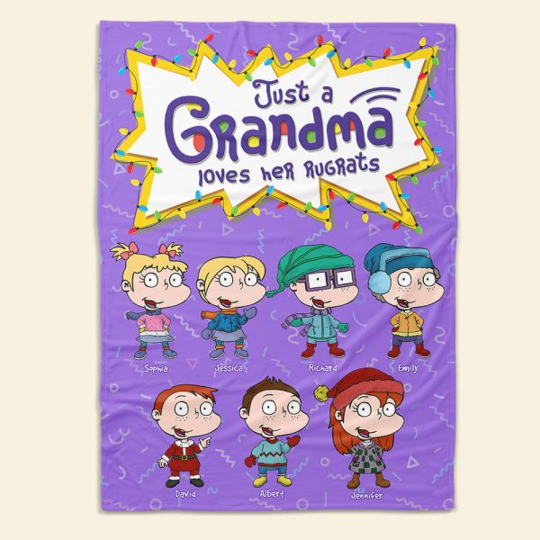 Personalized Gift for Grandma, Just A Grandma Loves Her Kids Blanket 03toqn151024hg Fashion - Image 5